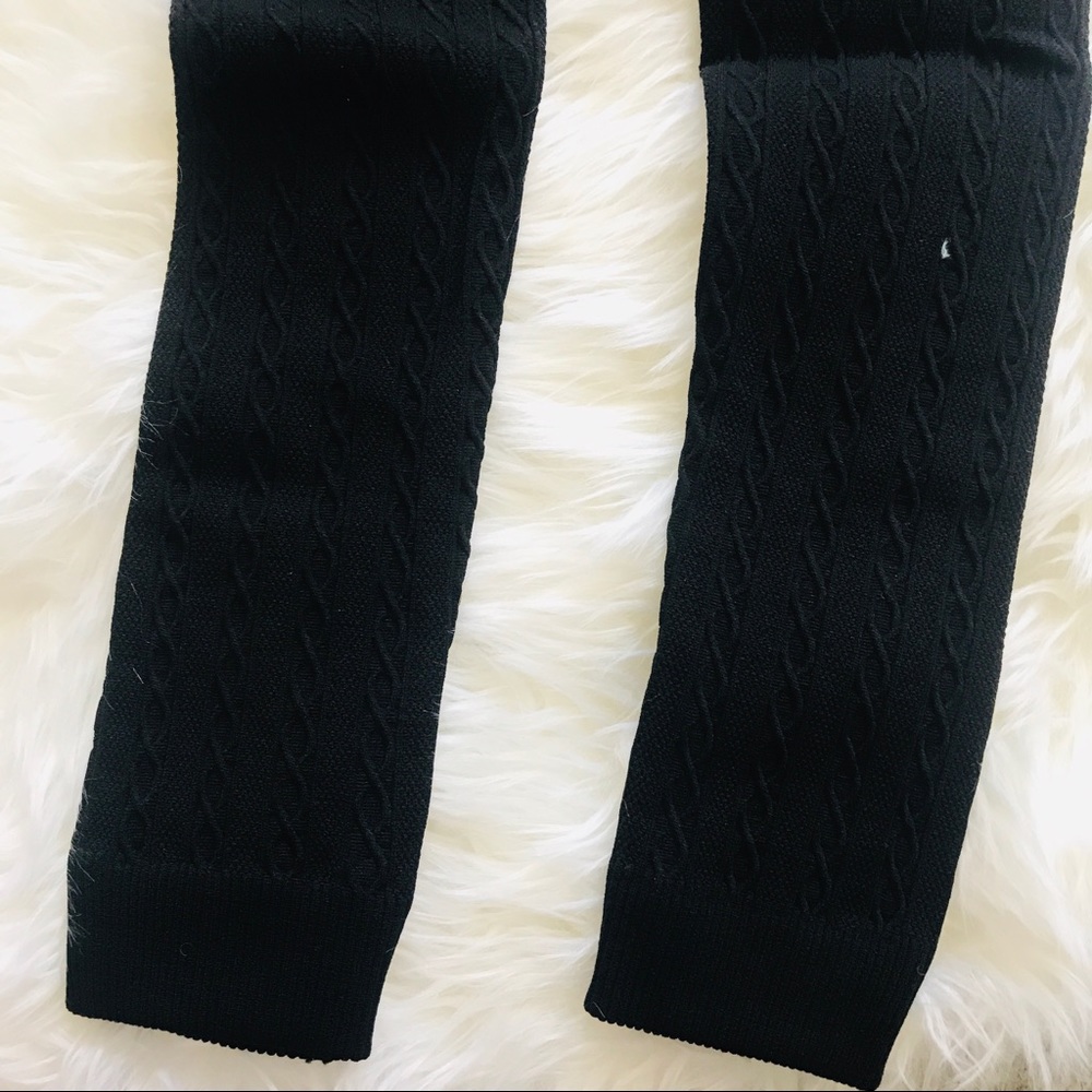 NWT Black Fleece Lined Cableknit Leggings - Picture 5 of 6